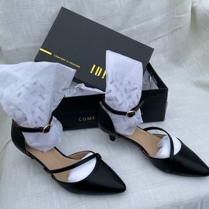 Idifu Women's Black In2 Maxine Mid Kitten Heels - NEW